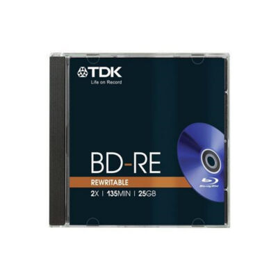TDK BluRay BD-RE 25GB normál tok, újraírható Blu-ray lemez