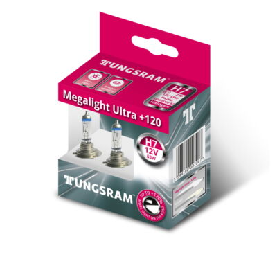 Tungsram Megalight Ultra +120% H7 58520SNU autó izzó, 2db/csomag