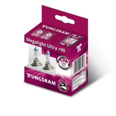 Tungsram Megalight Ultra +90% H7 58520SXU autó izzó, 2db/csomag