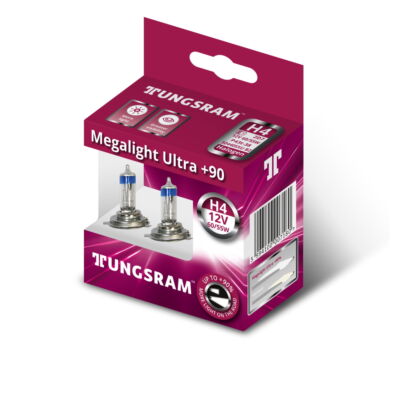 Tungsram Megalight Ultra +90% H4 50440SXU autó izzó, 2db/csomag