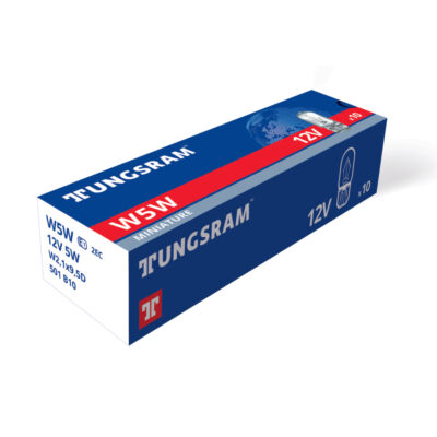 Tungsram izzó 12V 5W W2,1x9,5D 501 W5W, üveglábú kivitelben